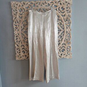 Next Silver Metallic Wide Leg Trousers Size 10